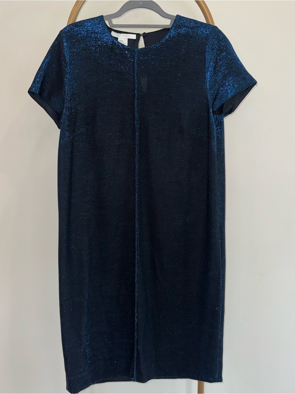 Les Copains Shimmer Midi Dress in Deep Blue